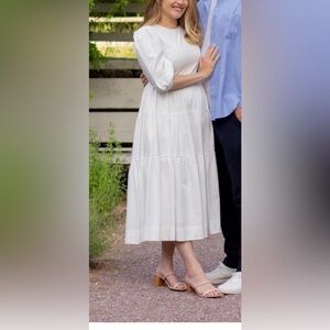 Mable White Midi Dress